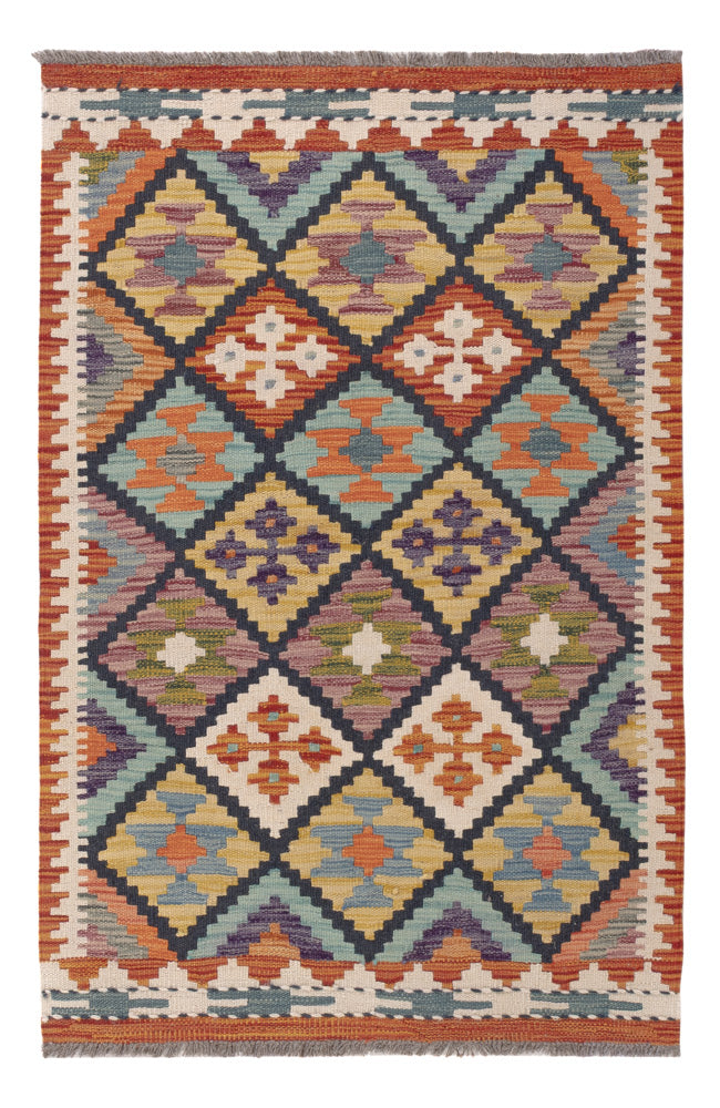 Kelim Rug - Splash - 129 x 81 cm - multicolored