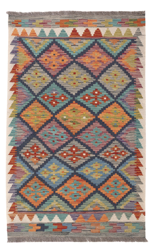 Kelim Rug - Splash - 131 x 78 cm - multicolored