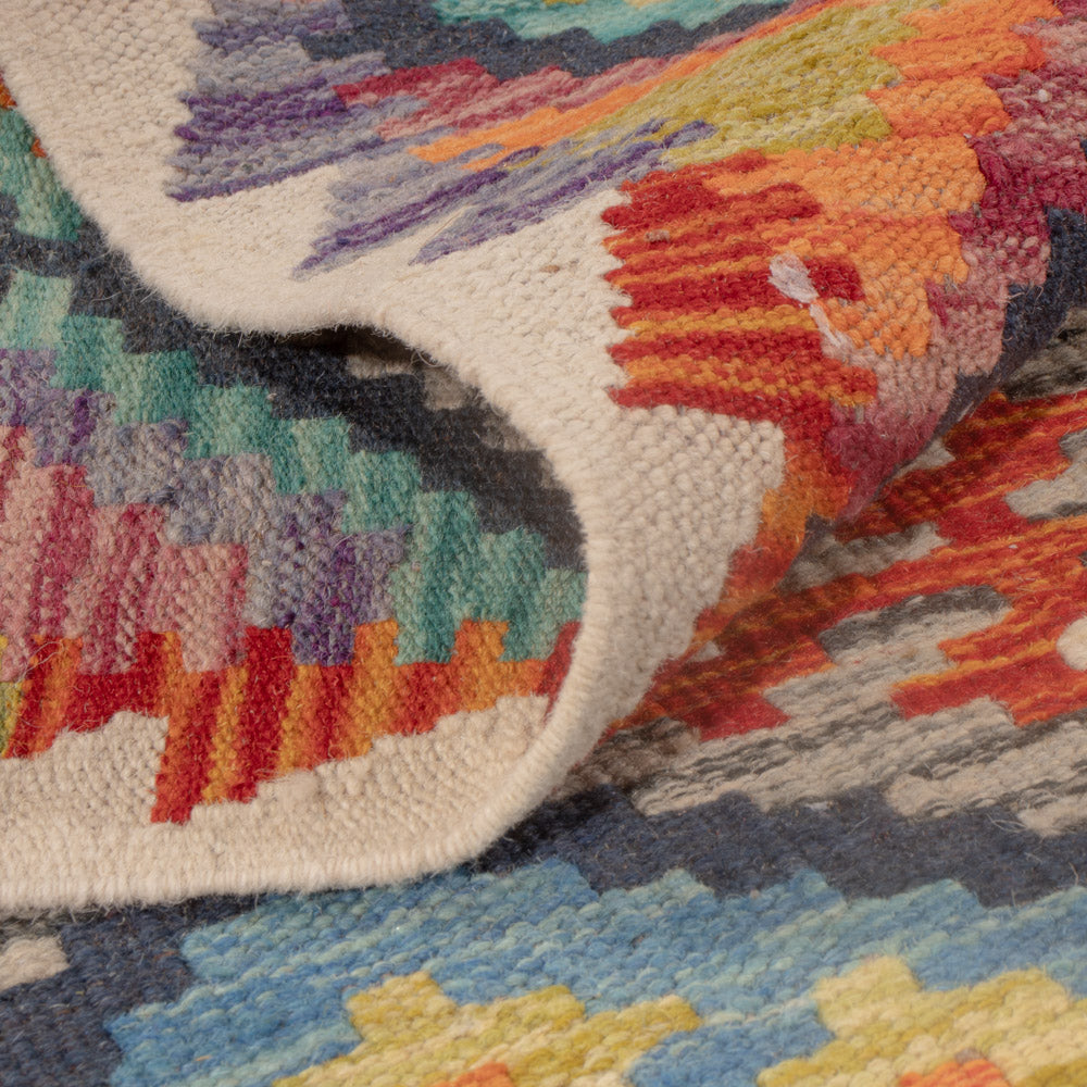 Kelim Rug - Splash - 131 x 78 cm - multicolored