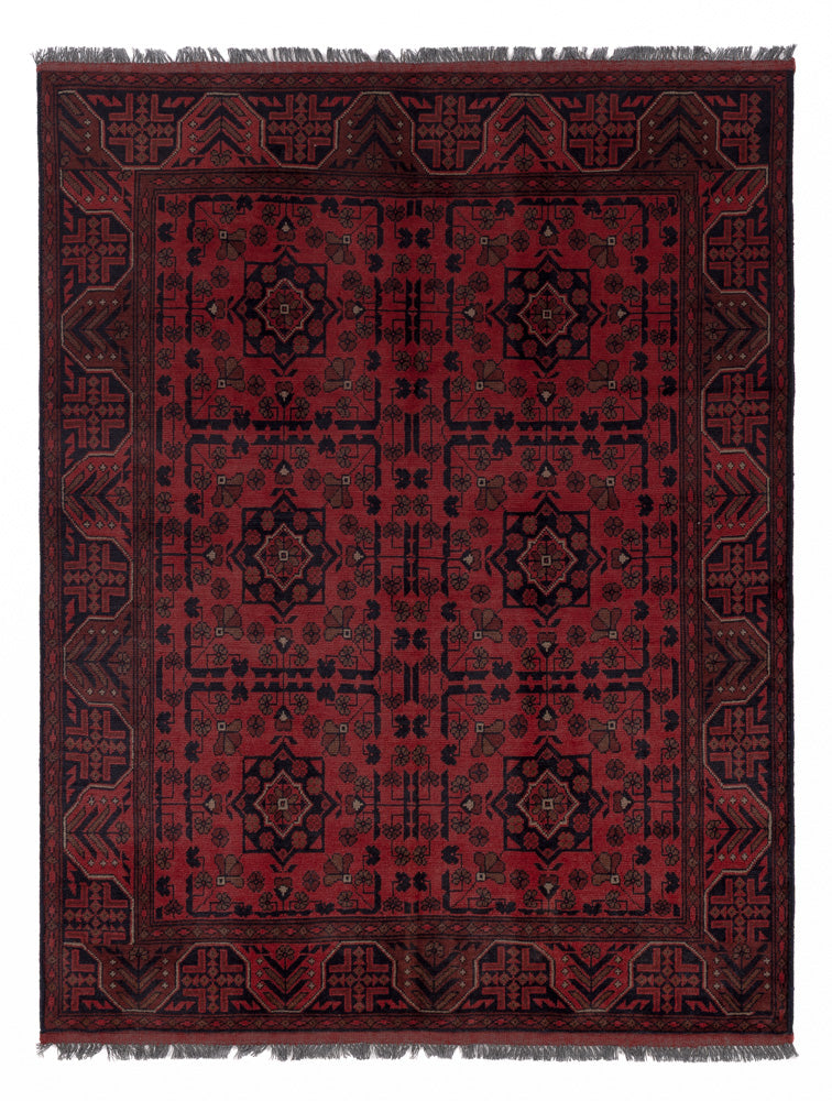 Afghan Rug - Kunduz - 193 x 150 cm - red