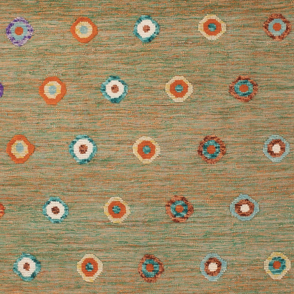 Kelim Rug - Splash - 303 x 258 cm - green
