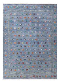 Kelim Rug - Splash - 352 x 243 cm - blue