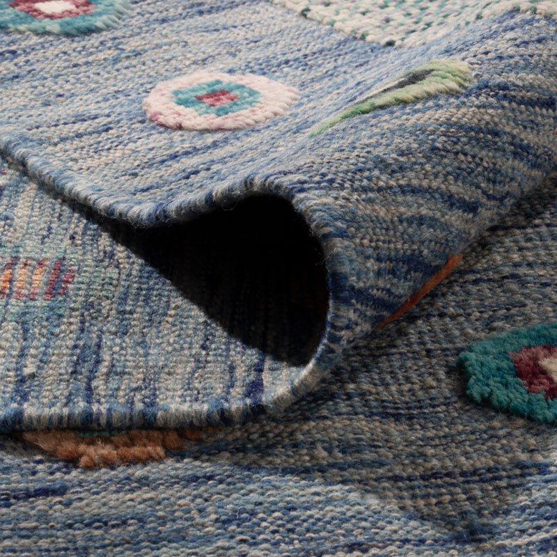 Kelim Rug - Splash - 352 x 243 cm - blue