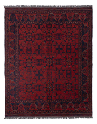 Afghan Rug - Kunduz - 221 x 174 cm - red