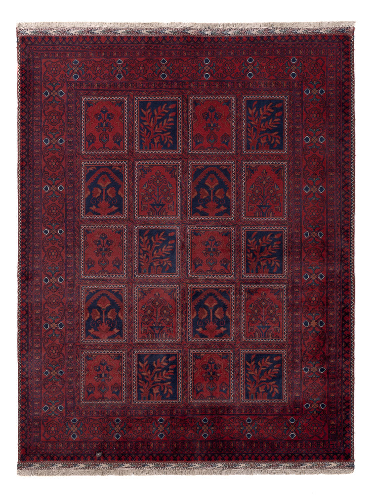 Afghan Rug - Kunduz - 201 x 152 cm - red