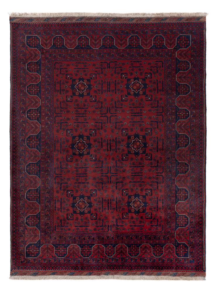 Afghan Rug - Kunduz - 196 x 154 cm - red