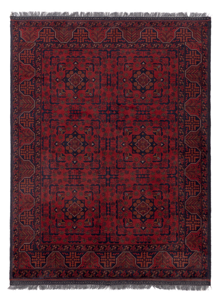 Afghan Rug - Kunduz - 193 x 149 cm - red