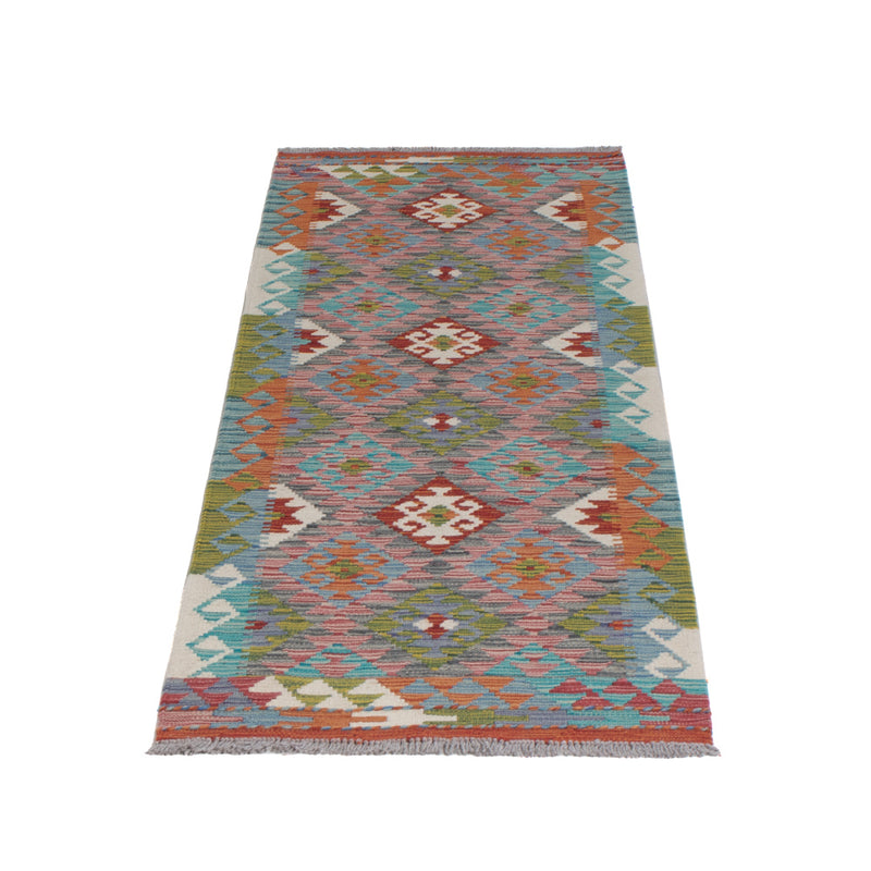 Runner Kelim Rug - Splash - 200 x 62 cm - multicolored