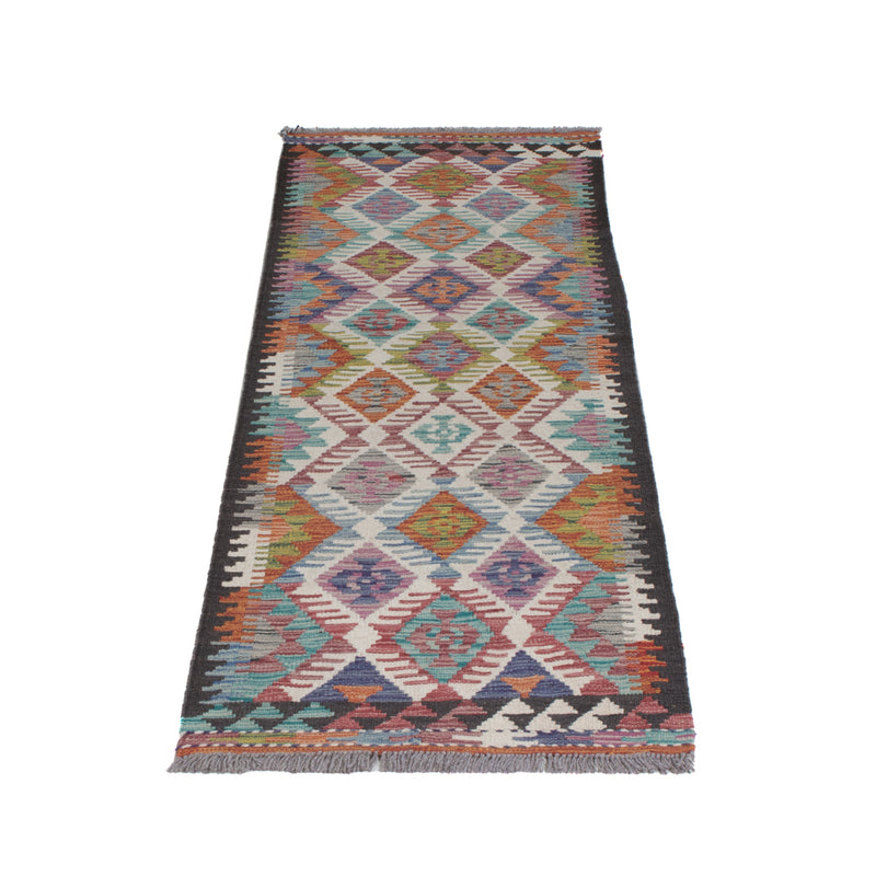 Runner Kelim Rug - Splash - 198 x 59 cm - multicolored