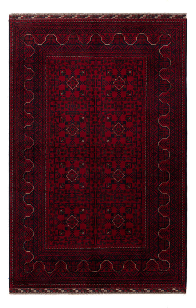 Afghan Rug - Kunduz - 245 x 162 cm - dark red