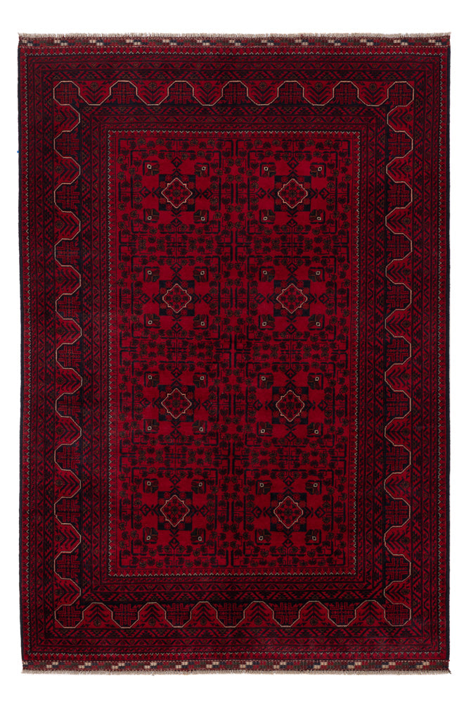 Afghan Rug - Kunduz - 242 x 161 cm - dark red