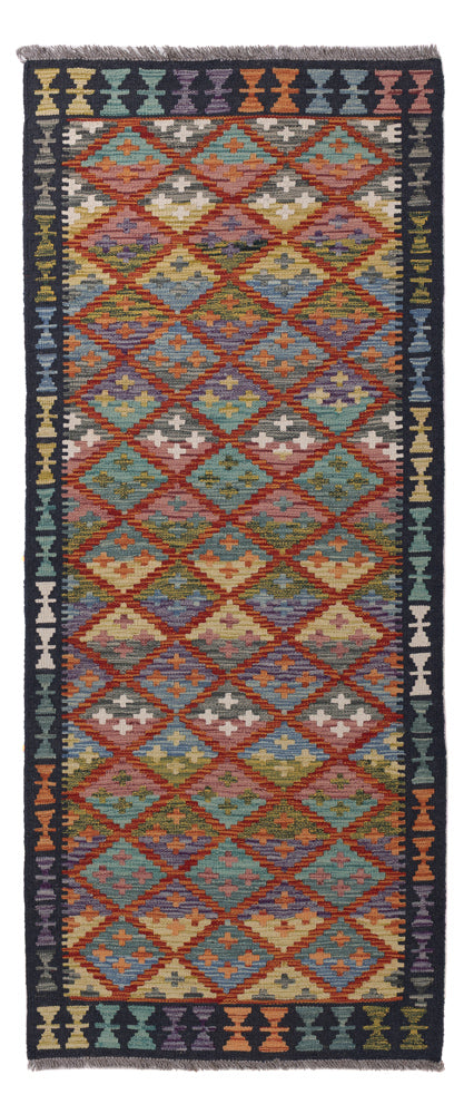 Runner Kelim Rug - Splash - 198 x 82 cm - multicolored