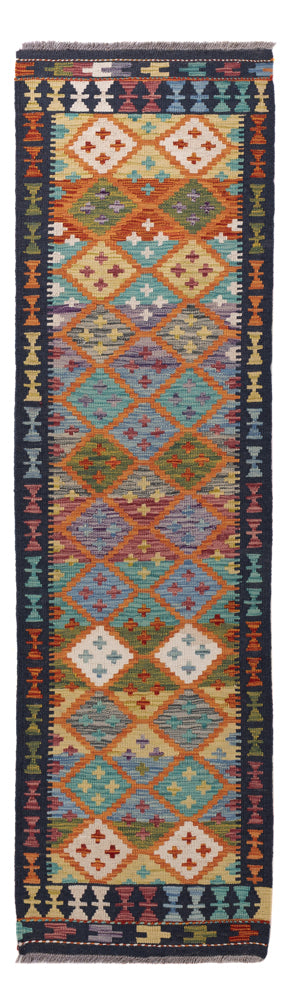 Runner Kelim Rug - Splash - 217 x 60 cm - multicolored