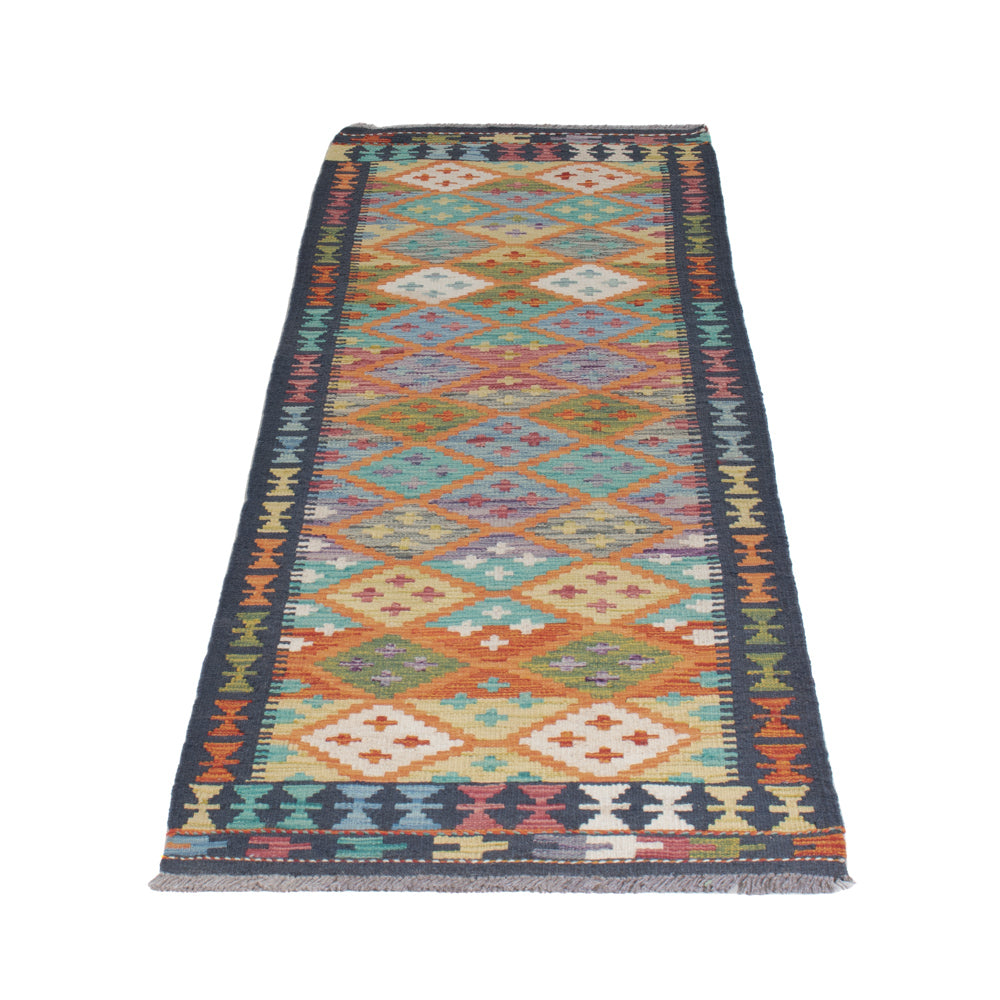 Runner Kelim Rug - Splash - 217 x 60 cm - multicolored