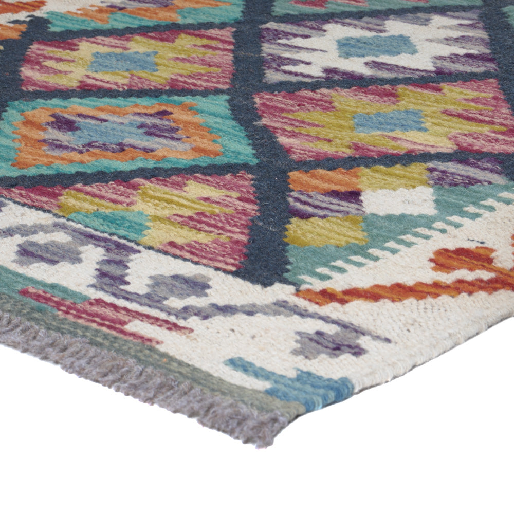 Runner Kelim Rug - Splash - 210 x 66 cm - multicolored