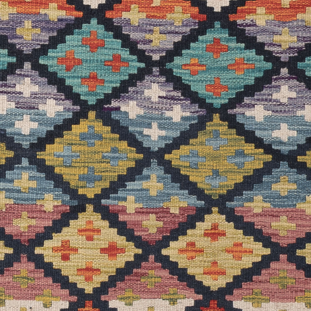 Runner Kelim Rug - Splash - 196 x 84 cm - multicolored