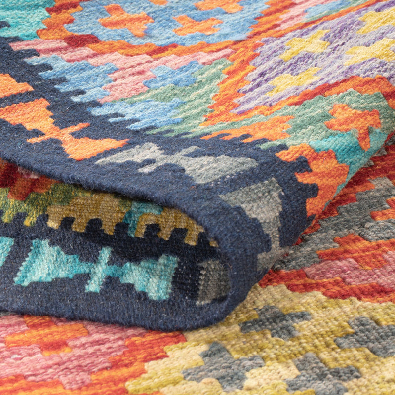 Runner Kelim Rug - Splash - 195 x 84 cm - multicolored