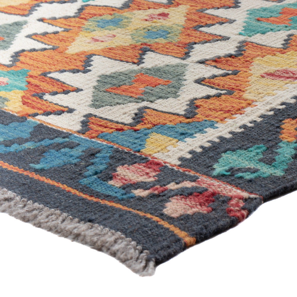 Runner Kelim Rug - Splash - 200 x 62 cm - multicolored