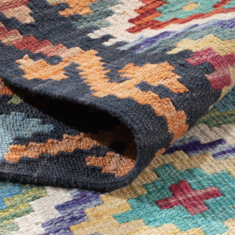 Runner Kelim Rug - Splash - 200 x 61 cm - multicolored