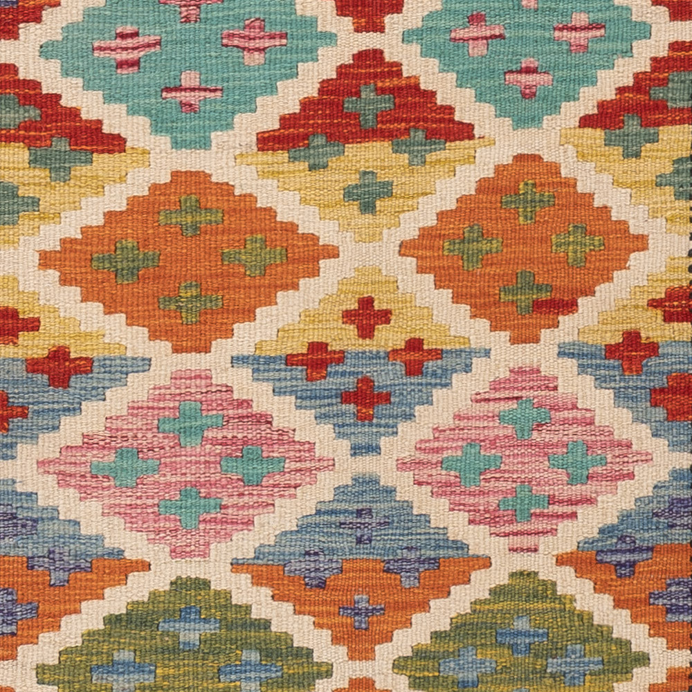 Runner Kelim Rug - Splash - 197 x 63 cm - multicolored