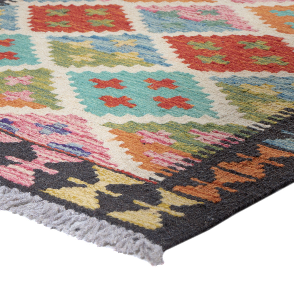 Runner Kelim Rug - Splash - 197 x 63 cm - multicolored