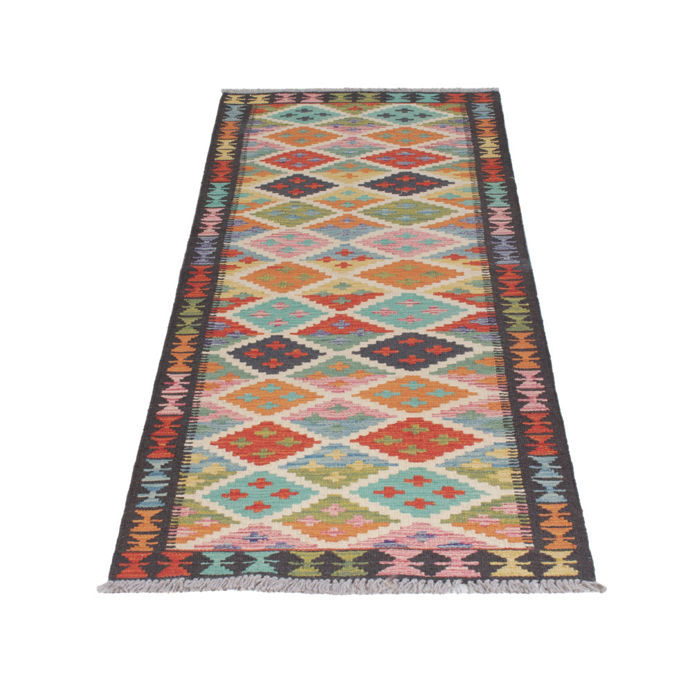 Runner Kelim Rug - Splash - 197 x 63 cm - multicolored