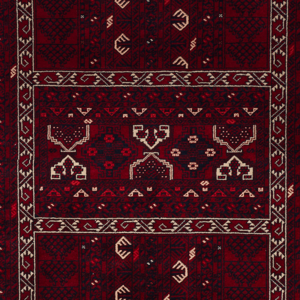 Afghan Rug - 242 x 166 cm - dark red