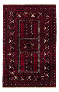 Afghan Rug - 246 x 159 cm - dark red