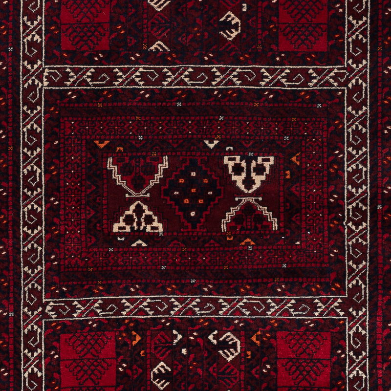 Afghan Rug - 246 x 159 cm - dark red
