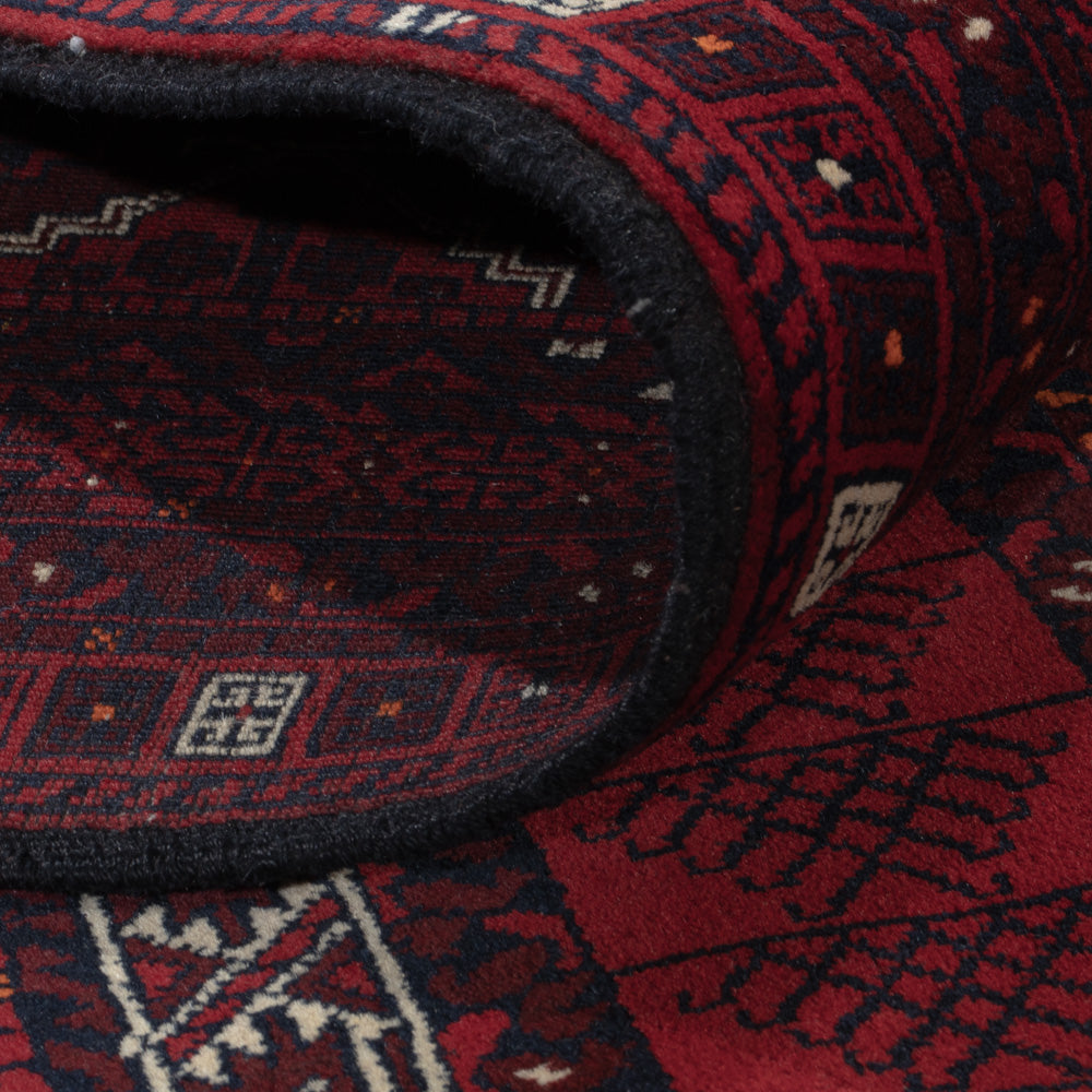 Afghan Rug - 246 x 159 cm - dark red