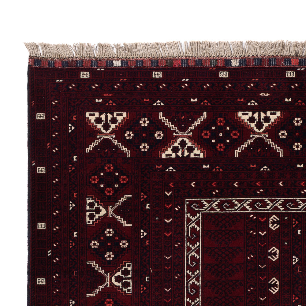 Afghan Rug - 247 x 154 cm - dark red