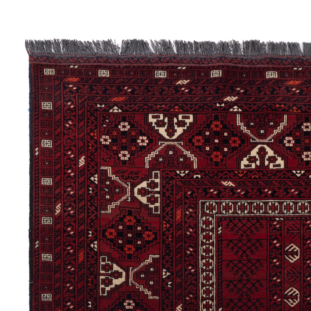 Afghan Rug - 242 x 153 cm - dark red
