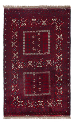 Afghan Rug - 246 x 151 cm - dark red