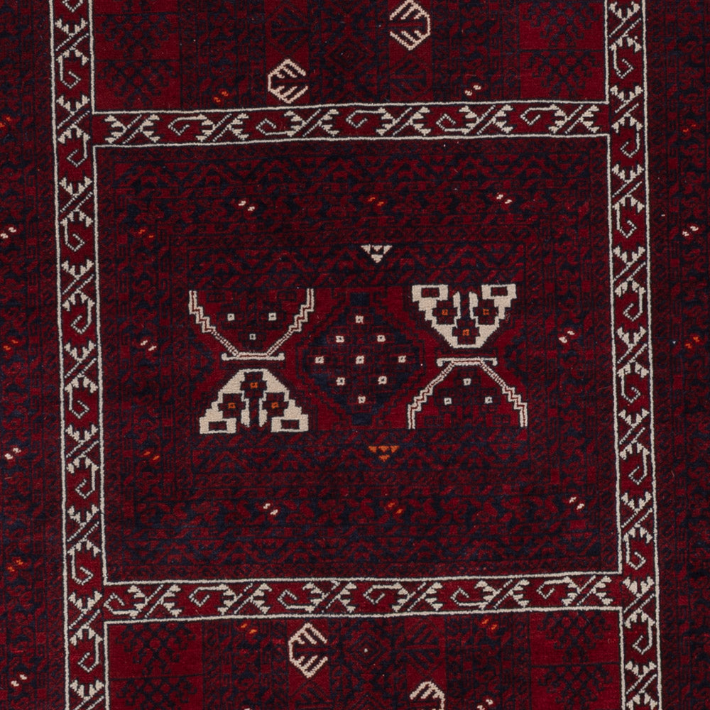 Afghan Rug - 251 x 149 cm - dark red
