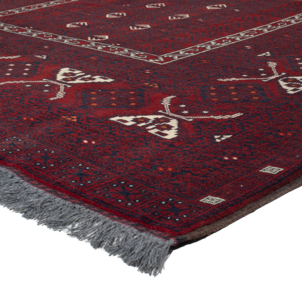 Afghan Rug - 251 x 149 cm - dark red