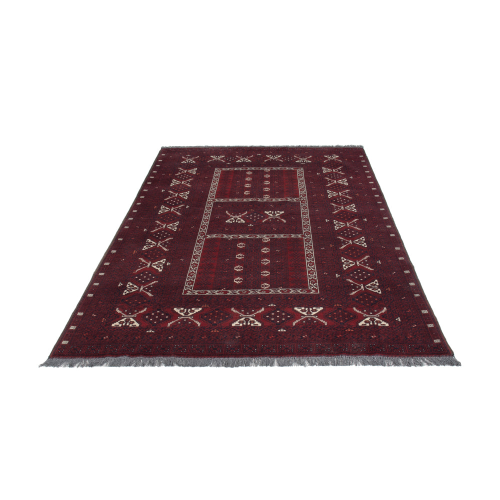 Afghan Rug - 251 x 149 cm - dark red