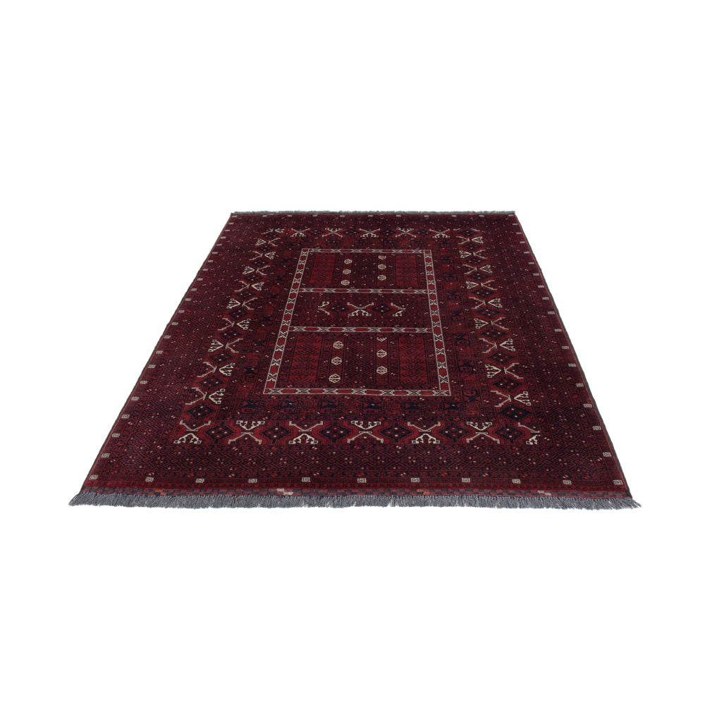 Afghan Rug - 239 x 163 cm - dark red