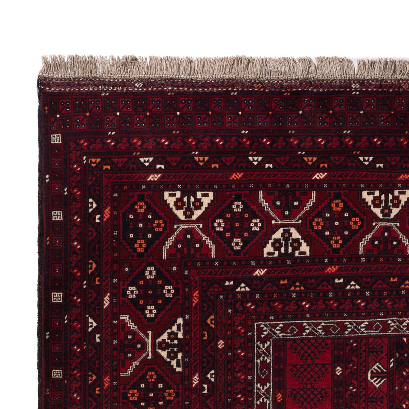 Afghan Rug - 242 x 165 cm - dark red