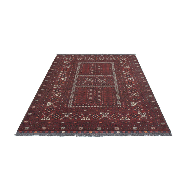 Afghan Rug - 241 x 156 cm - dark red