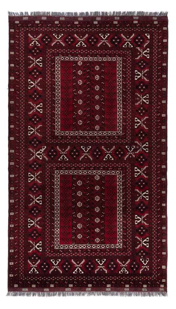 Afghan Rug - 252 x 152 cm - dark red