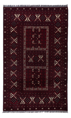 Afghan Rug - 249 x 150 cm - dark red