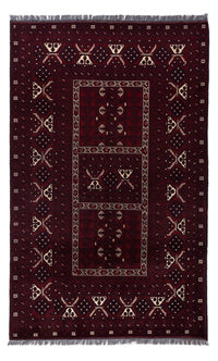 Afghan Rug - 249 x 150 cm - dark red