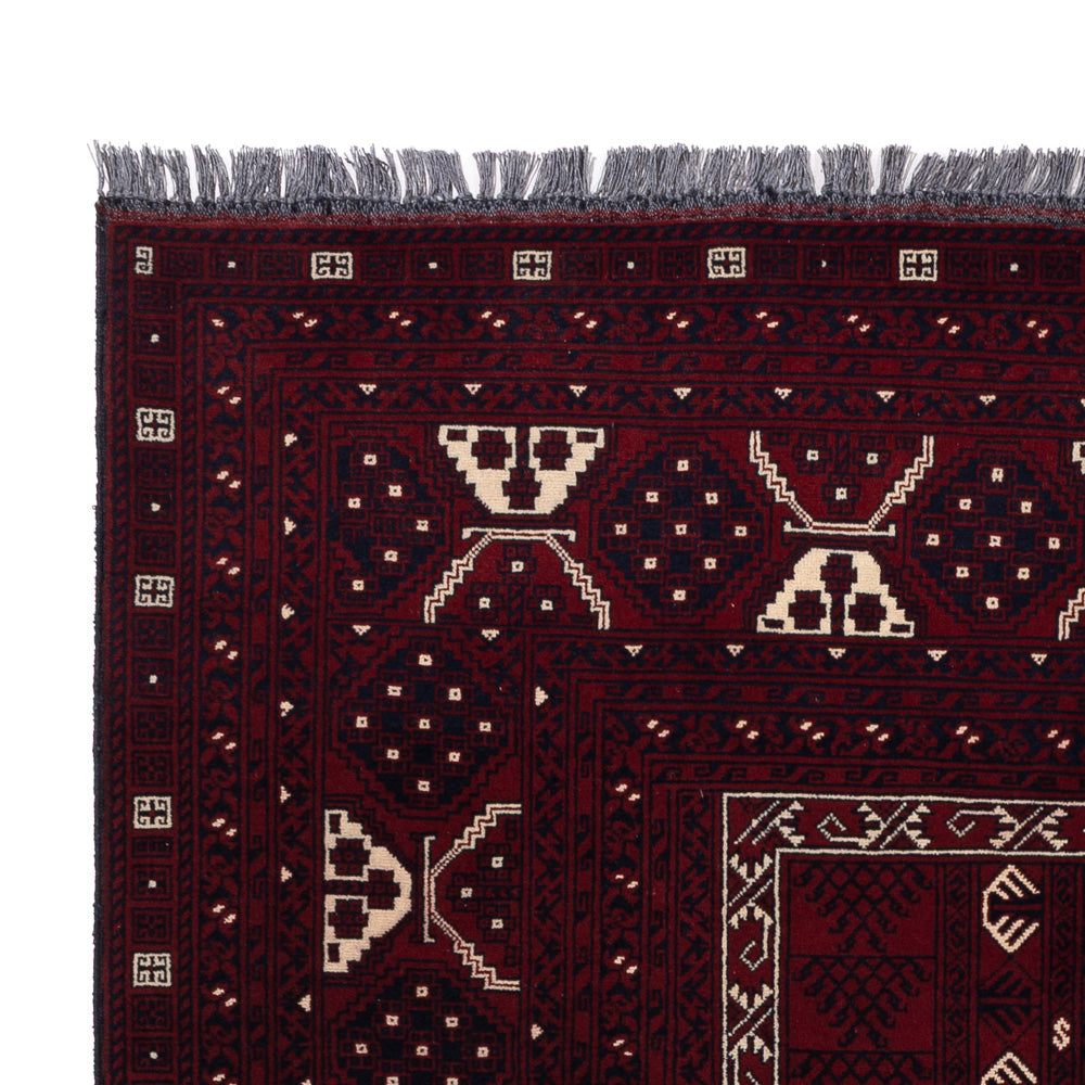 Afghan Rug - 249 x 150 cm - dark red