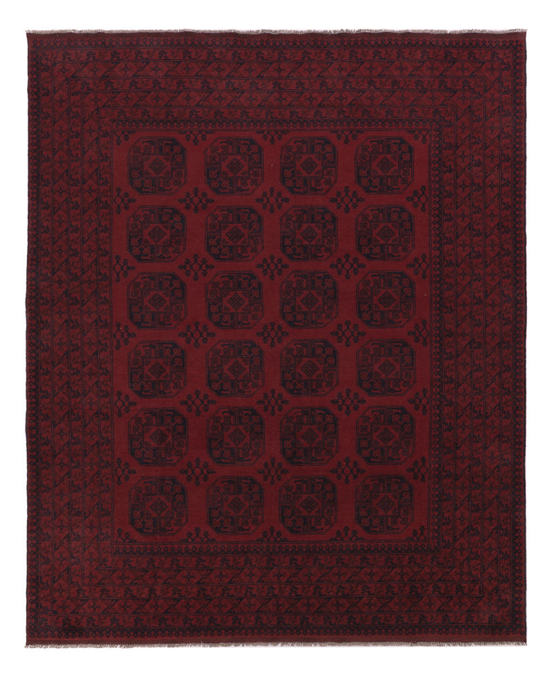 Afghan Rug - Filpa - 302 x 252 cm - dark red