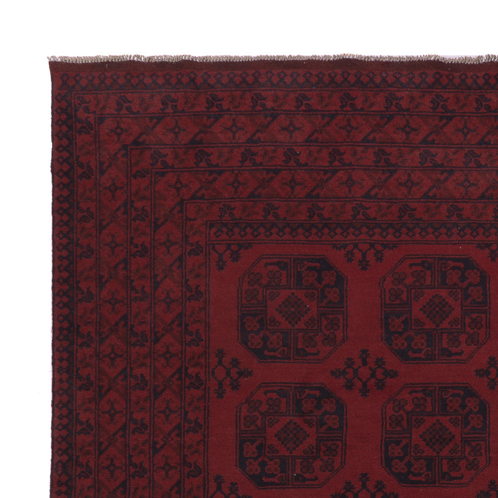 Afghan Rug - Filpa - 302 x 252 cm - dark red