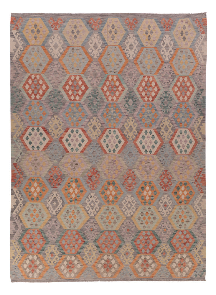 Kelim Rug - Splash - 380 x 281 cm - multicolored