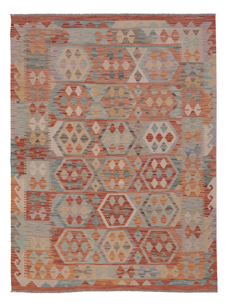 Kelim Rug - Splash - 195 x 147 cm - multicolored