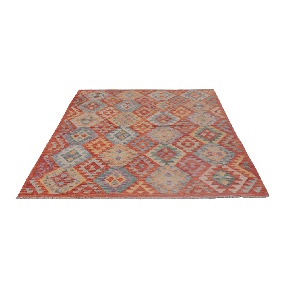 Kelim Rug - Splash - 201 x 158 cm - multicolored