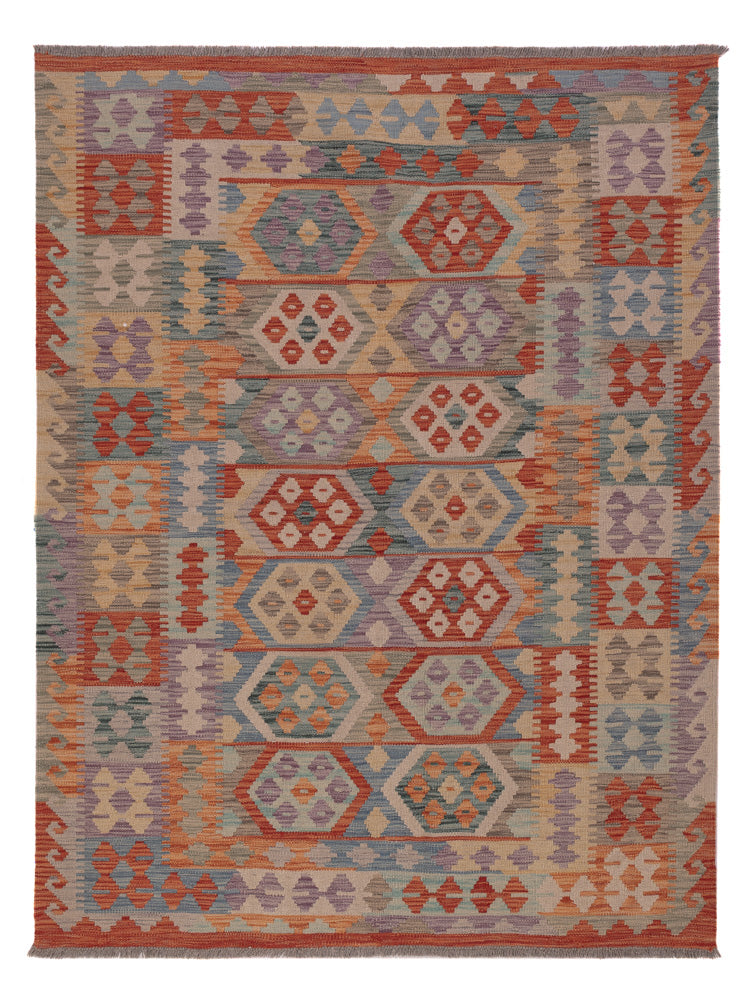 Kelim Rug - Splash - 192 x 146 cm - multicolored