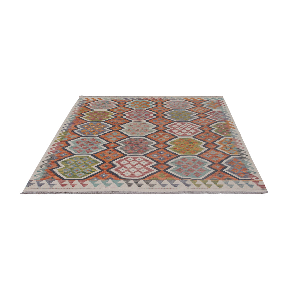 Kelim Rug - Splash - 192 x 155 cm - multicolored
